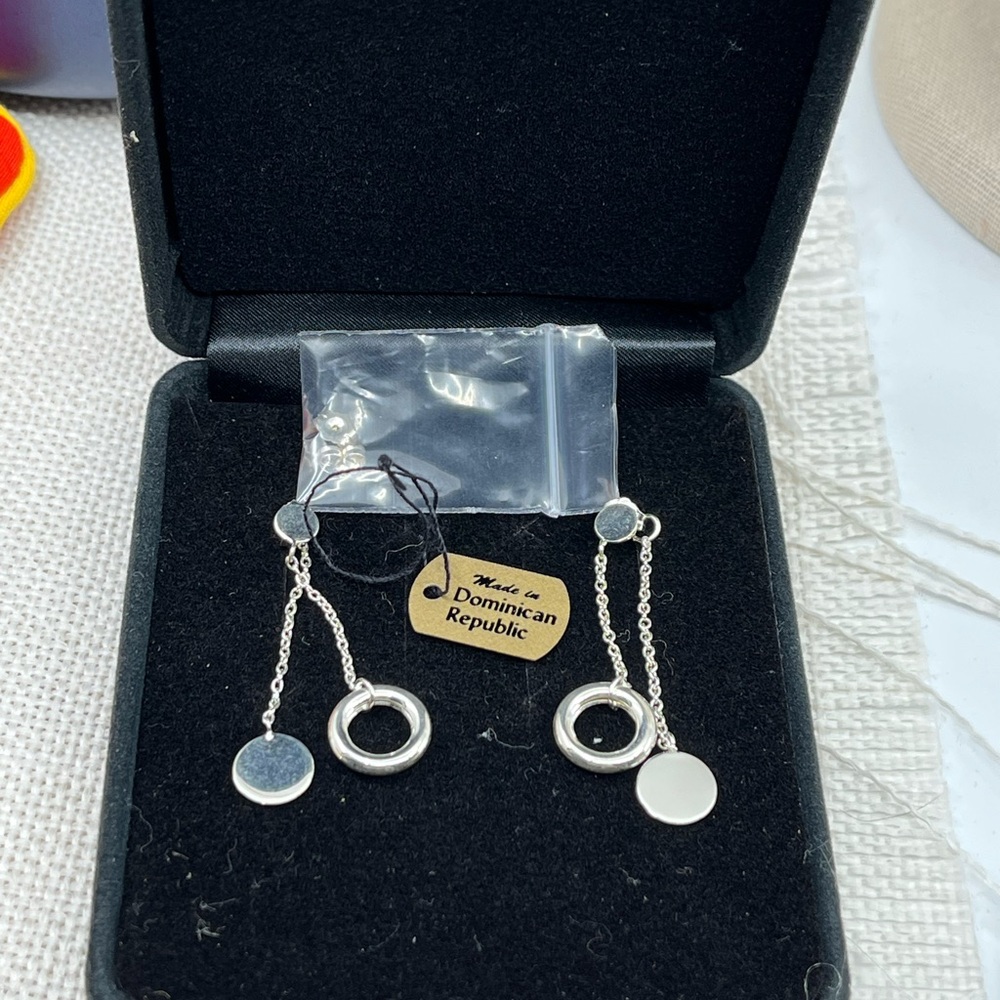 Vintage Sterling Silver Dangle Earrings Made in Dominican Republic - Picture 13 of 14